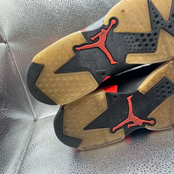 Sz 7Y Nike Air Jordan 6 Mens Retro Authentic Black High Top Athletic Sneaker - Picture 10 of 11